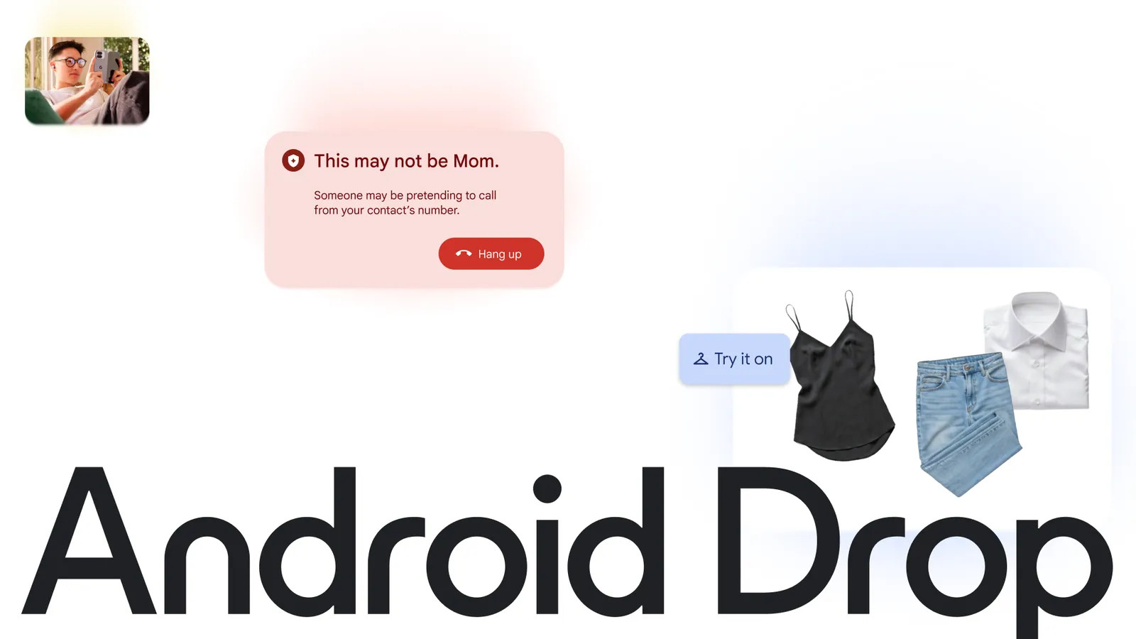 En Android-telefon visar funktioner från Googles September Android Drop
