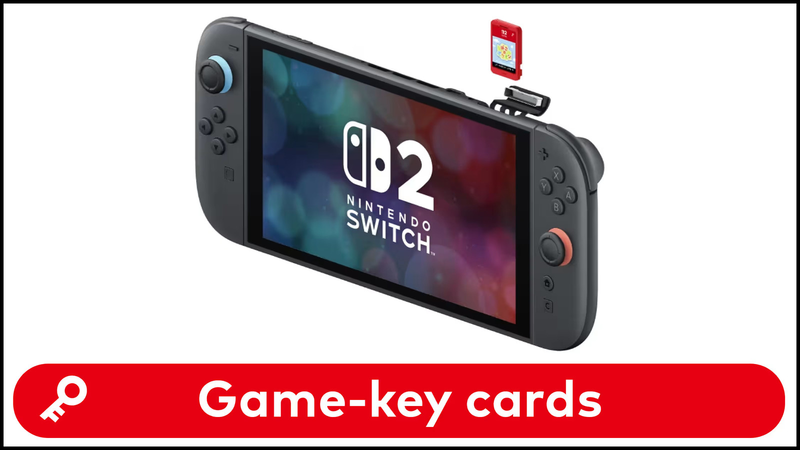Nintendos game-key card i en Nintendo Switch 2-miljö