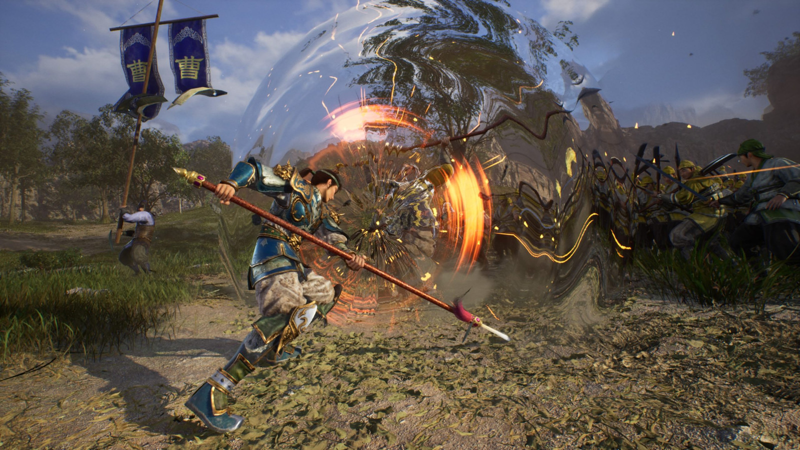Krigare slåss på ett slagfält i en officiell bild från Dynasty Warriors 3 Complete Edition Remastered